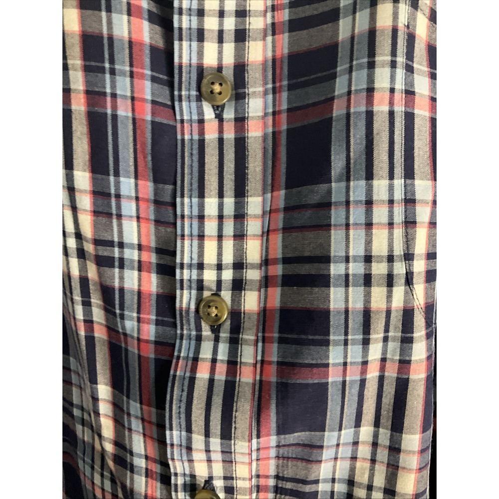 HB Harbor Bay Men's 6XL Button Front Shirt Short Sleeve Red Plaid - Picture 3 of 4